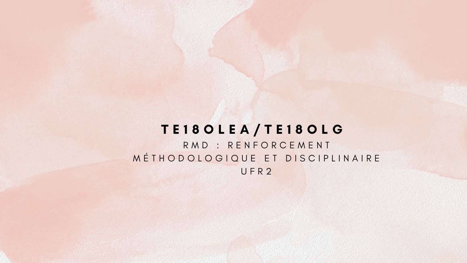Course Image TE18OLEA/TE18OLG - RMD : Renforcement méthodologique et disciplinaire